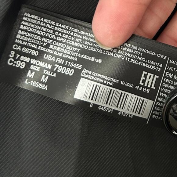 MNG Mango Italian Wool Blend Double-Breasted Coat Women's M Black Speckled Long - Picture 8 of 10